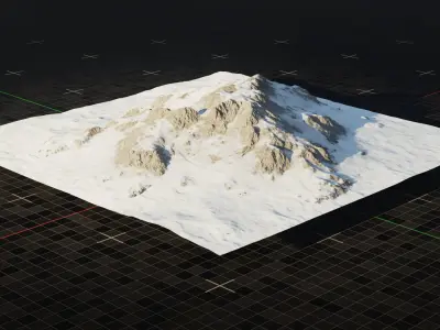 Tundra Mountain Terrain 3 3D model