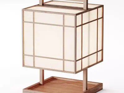 Japanese style floor lamp 02 3D model