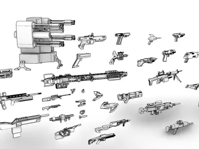 Sci-Fi Weapons Pack 3D model