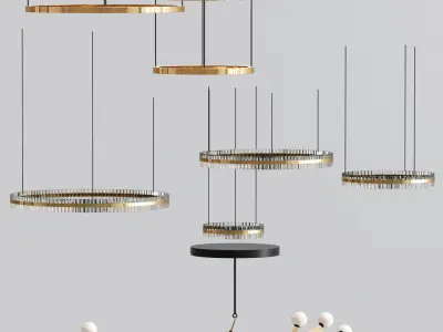 Cristallo Trihedrons Ceiling Light Collection 3D model