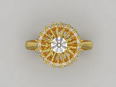 Engagement ring luxurious royal classic design model sr0003 3D print model