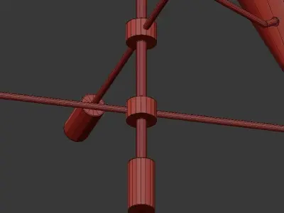 Italian Contemporarym Chandelier Hanging Light Metal Lampshade  3D model