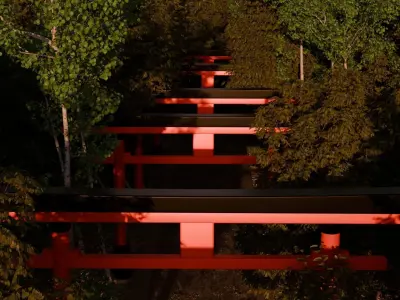 Japanese Torii Road 3D model