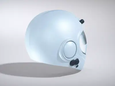 Futuristic Sci Fi Pilot Helmet Low-poly 3D model