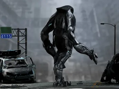 Alien Exosuit Low-poly 3D model