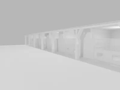 Horse Stable Low-poly 3D model