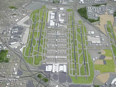 Atlanta Hartsfield - Jackson Atlanta International Airport - ATL Low-poly 3D model