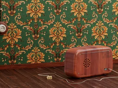 Vintage Radio Low-poly 3D model