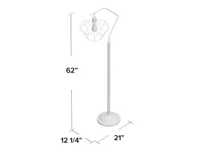 Glatt Black Task Floor Lamp 3D model
