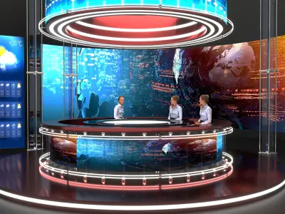 Virtual NEWS TV Studio 3D model