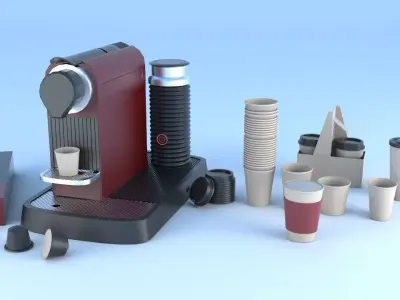 espresso machine coffee capsule caps 3D model