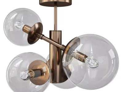 GLOBAL BURNISHED COATING CHANDELIER Low-poly 3D model