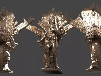 Gods Monolith statue 3D model