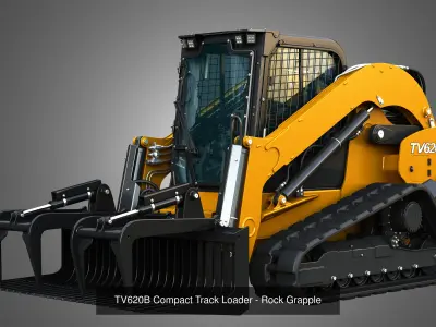 TV620B Compact Track Loader - 4 in 1 3D Model Pack