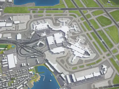 Boston Logan Airport Low-poly 3D model