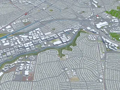 Culver City California USA Low-poly 3D model