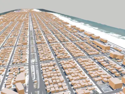 Cityscape Long Beach California United States 3D model