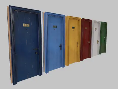 Doors option 1 Low-poly 3D model