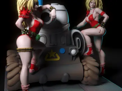 Anna and Uni Puma from Dominion Tank Police 3D print model