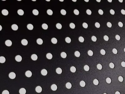Black Perforated Metal Grill Screen PBR Seamless Texture