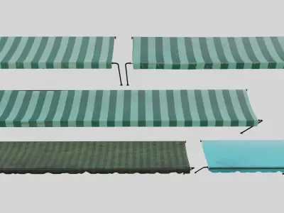 Awnings set 3D model four 3D model