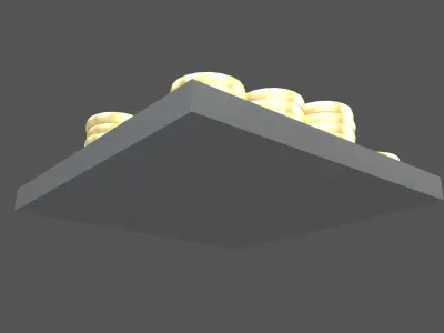 Plate of Coins v1 001 Low-poly 3D model