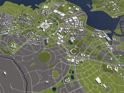 Canberra Australia 50x50km 3D City Map 3D model