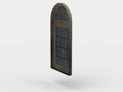 Window wooden Low-poly 3D model