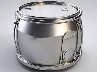 Realistic Metal Drum 3D Model Low-poly 3D model
