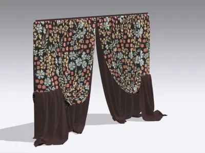 Curtain Low-poly 3D model