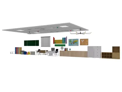 School Classroom Props pack 3D model