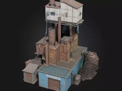 Industrial Stacks  Towering Vents of Heavy Industry 3D model