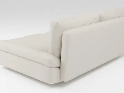 Stylish fabric sofa in beige tones 3D model