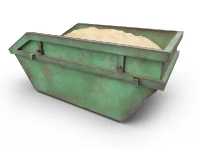 Skip Dumpster with sand Low-poly 3D model