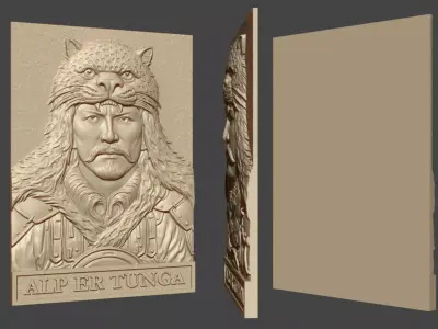 Alp Er Tunga Relief Portrait 3D print model