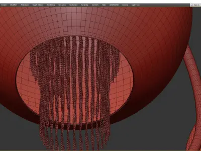  Cascade Chains Wall Lamp Low-poly 3D model