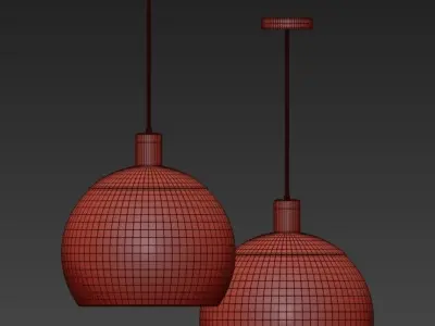 Sculptural Glass Globe 7 Light 3D model purchase