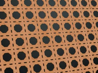 Natural Rattan Woven Lattice PBR Texture