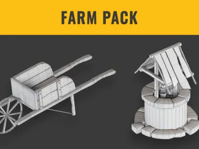 74 Farm equipment - Game Ready - Low-poly 3D model