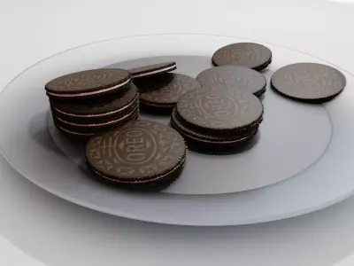 Cup splash with oreo Free 3D model