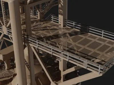 Blast Furnace Low-poly 3D model