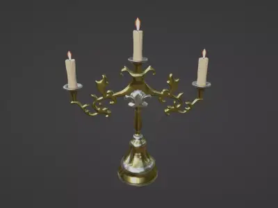 Victorian Candlestick Low-poly 3D model