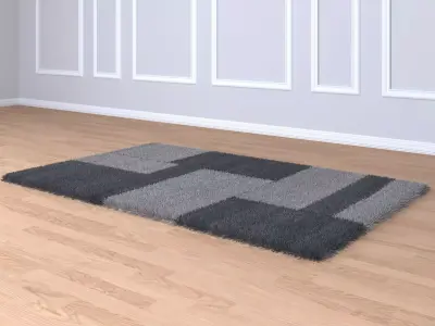 Carpet shaggy rug 3D model