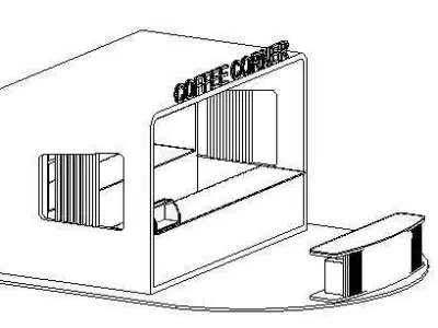 coffee kiosk Revit model  3D model