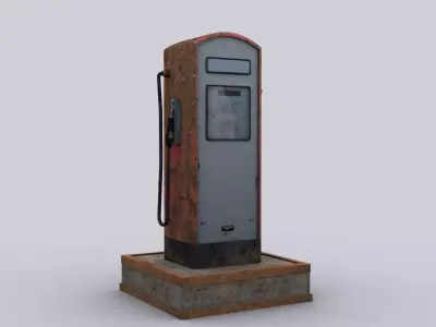 Gas station Low-poly 3D model