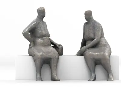 Abstract Bronze Statue Figurines Artwork 3D model