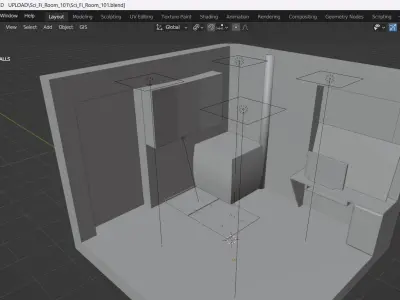 Sci Fi Room Low-poly 3D model 41