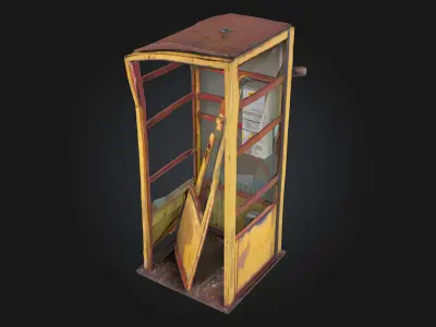 Rustic Phone Booth  A Nod to Vintage Charm 3D model