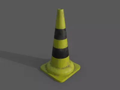 Traffic cone  Low-poly 3D model order