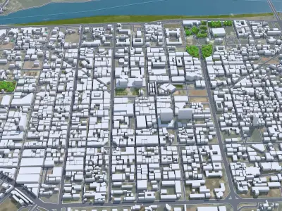 Khartoum Sudan 40km AI Low-poly 3D model